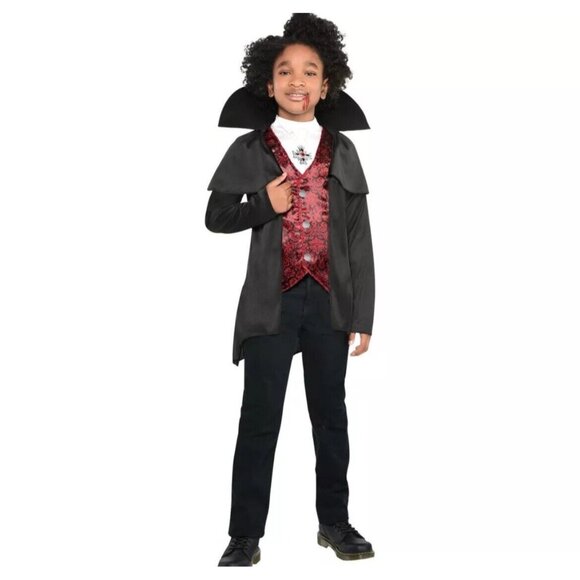 Dark Count Child Boys Medium 8 - 10 Dracula Vampire Costume Halloween